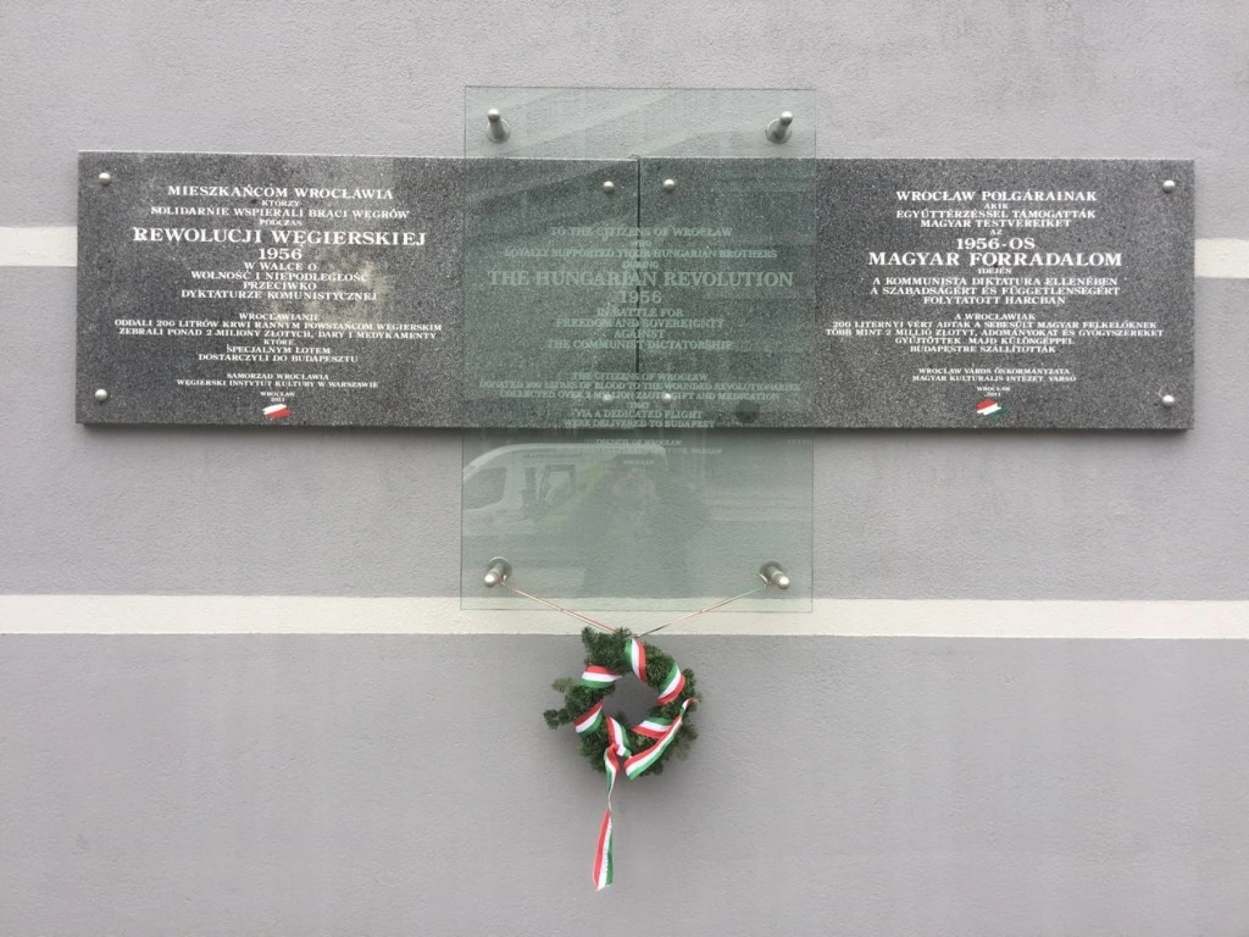 The plaque in Wrocław