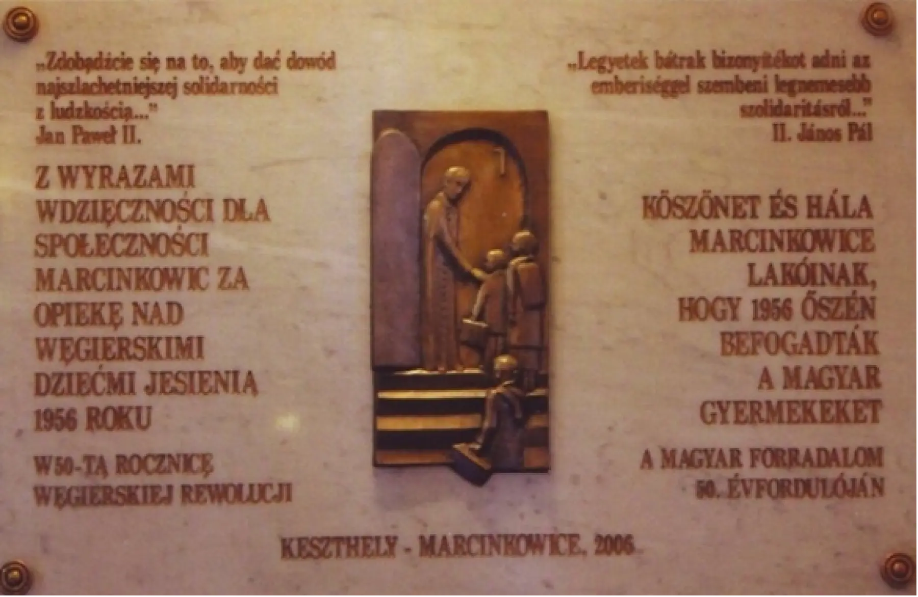1956 Commemorative Plaque in Marcinkowice